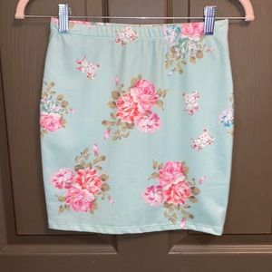Milky way Floral Bodycon skirt